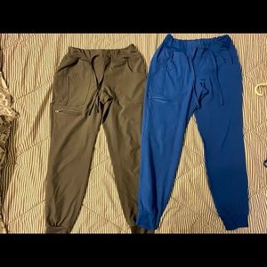 HeartSoul Jogger Scrub Bottoms. Both XS-Petite Charcoal gray and Royal Blue